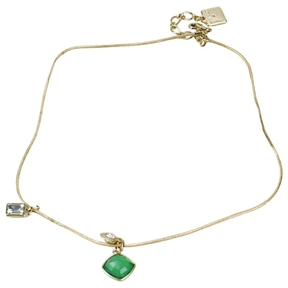 ANNE KLEIN • Green Gemstone Pendant Necklace - Picture 3 of 3